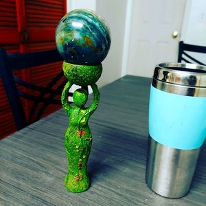 Ocean jasper sphereand holder